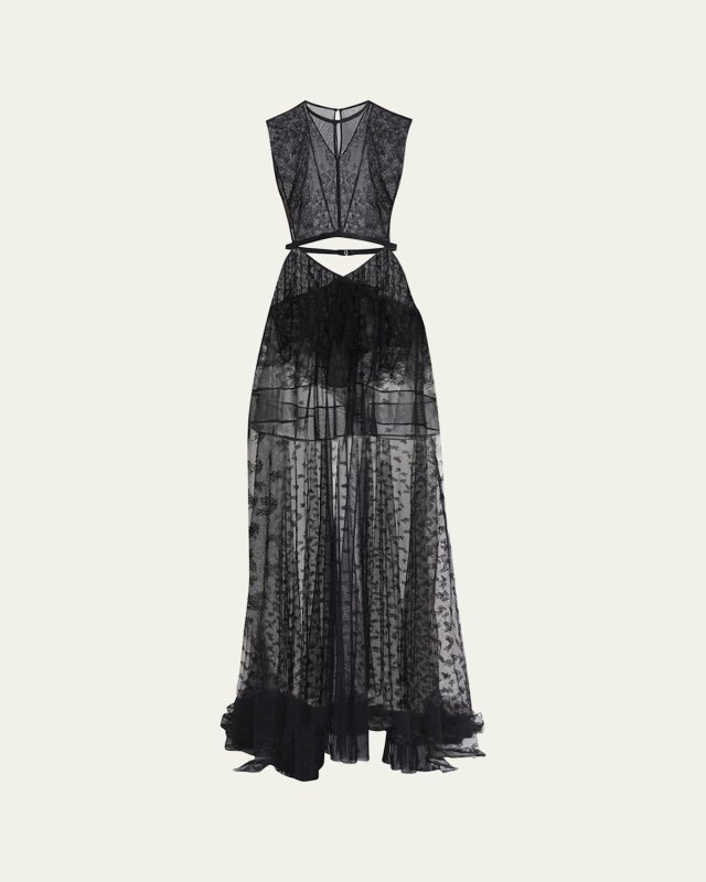 Chantilly Lace Cutout Maxi Dress